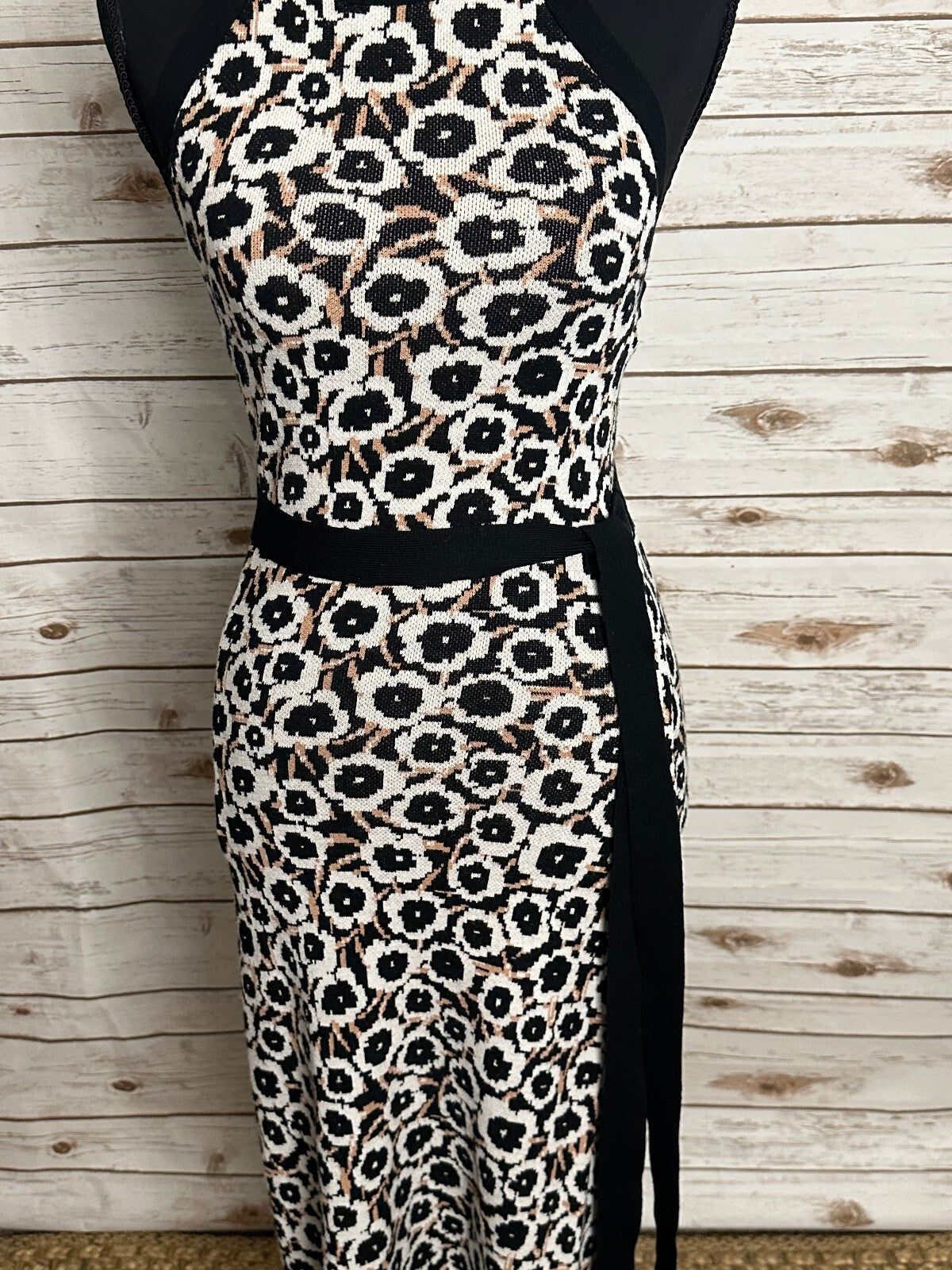 Diane Von Furstenberg for Target black white cream floral halter maxi dress XXS