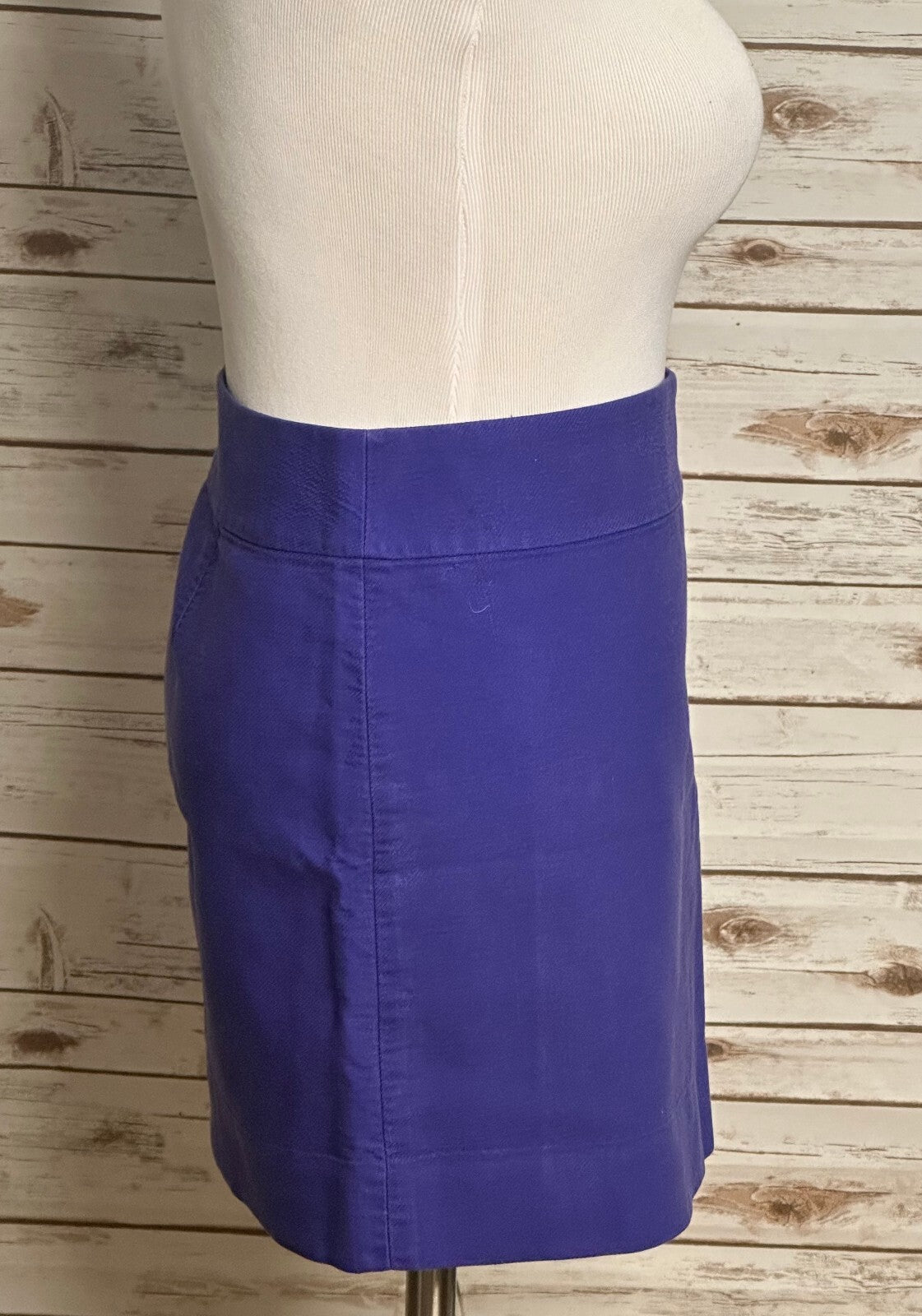 J.Crew purple double serge cotton high-waisted A-line mini skirt 8 preppy