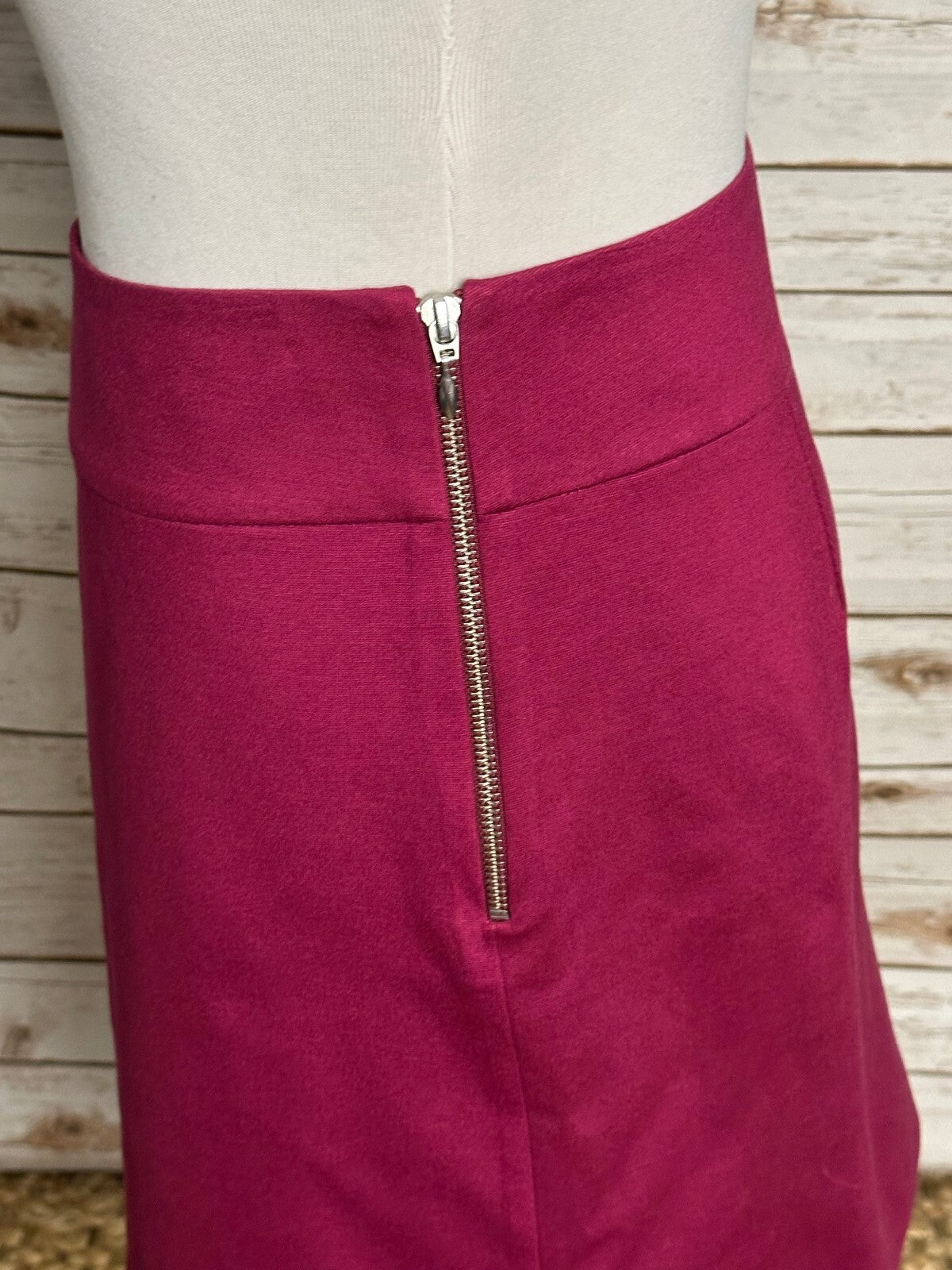 Banana Republic fuchsia pink side zipper A-line mini skirt Size 10 minimalist
