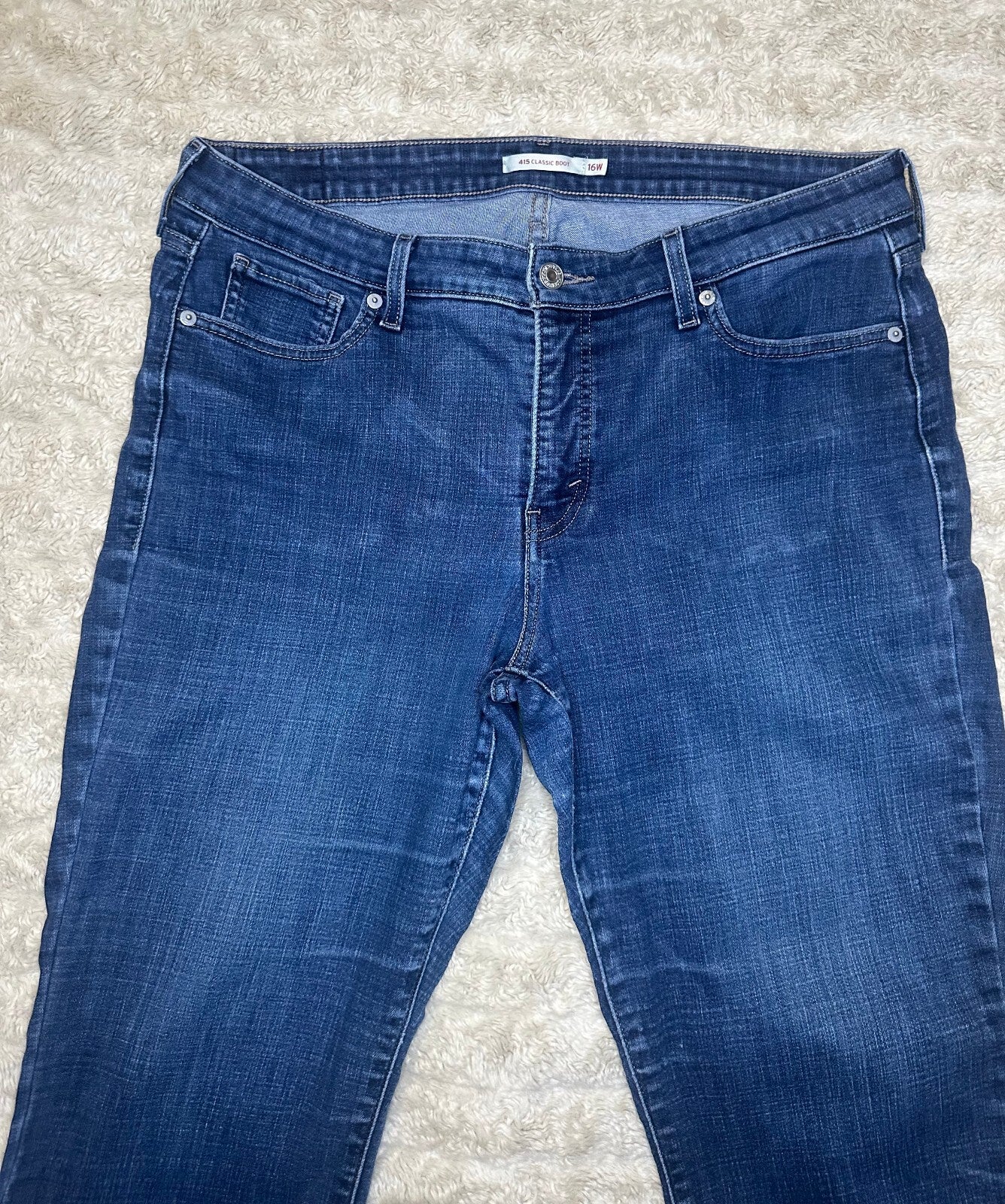 Levi's 415 Classic Boot medium wash bootcut stretch denim jeans 16W Western