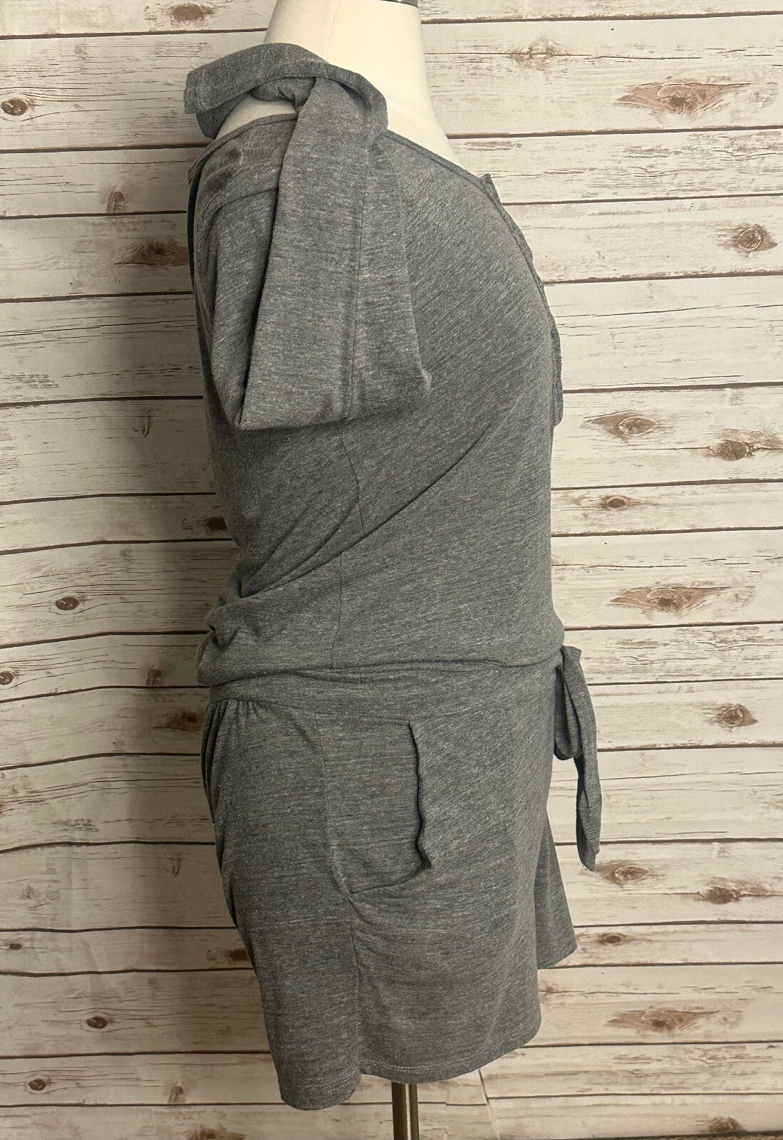 Nation LTD for Intermix grey long sleeve henley-style romper Large loungewear