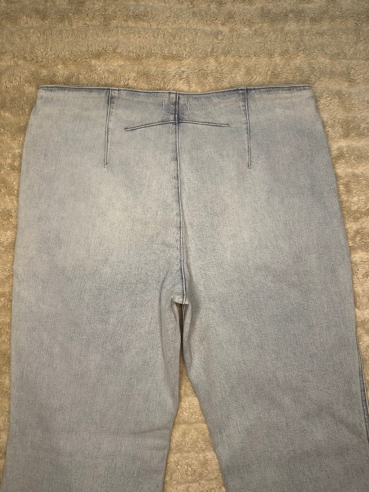 Express 70s Flare Mid Rise light wash stretch denim jeans 12S coastal cowgirl