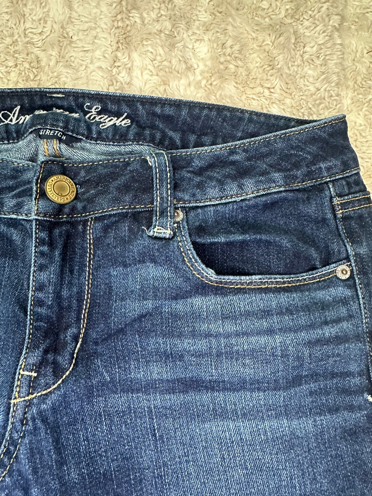 American Eagle Skinny dark wash stretch denim jeans Size 8 Short normcore casual