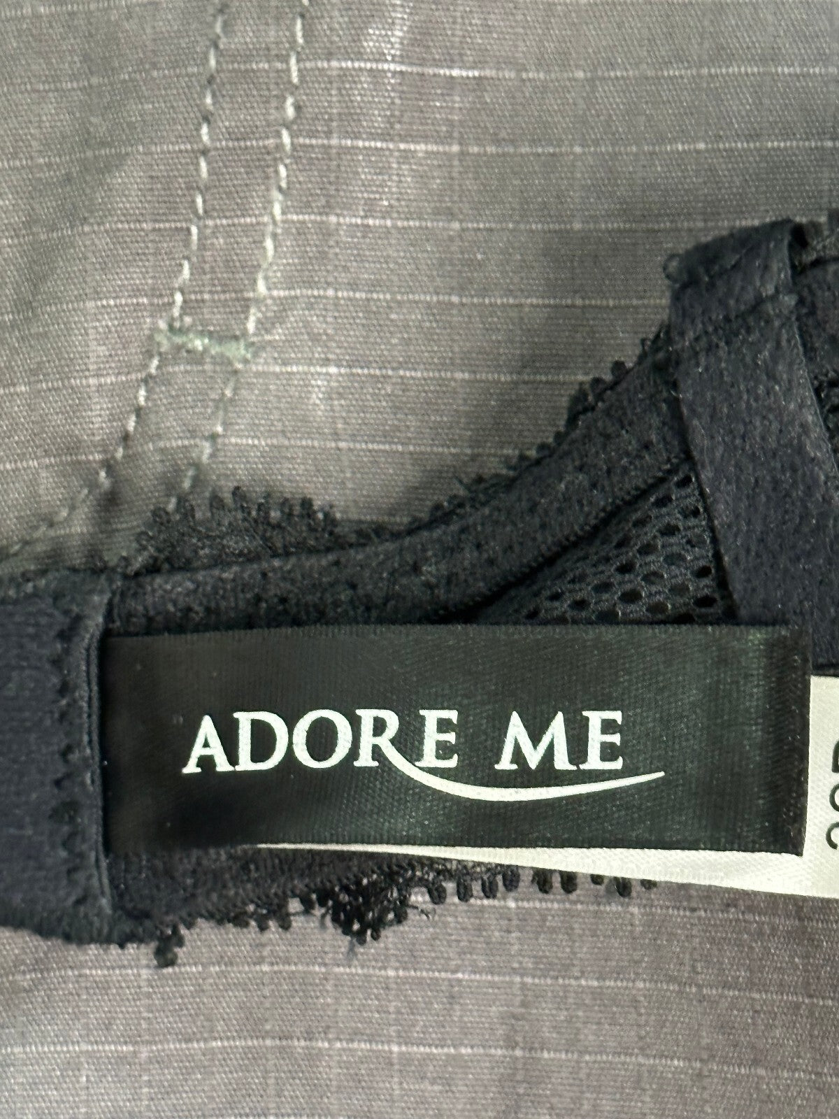 Adore Me black floral lace balconette push-up bra 32D coquette dark feminine