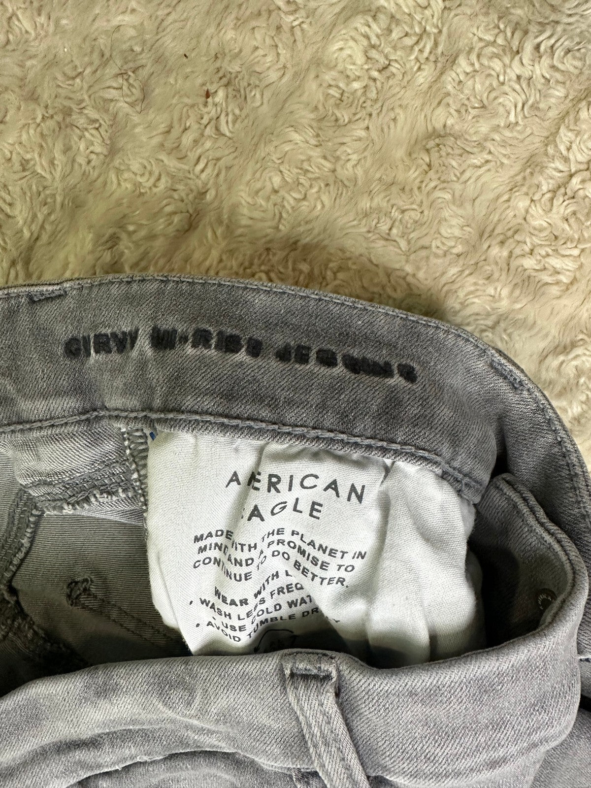 American Eagle grey Curvy Hi-Rise Next Level Stretch jeggings Size 8 X-Long