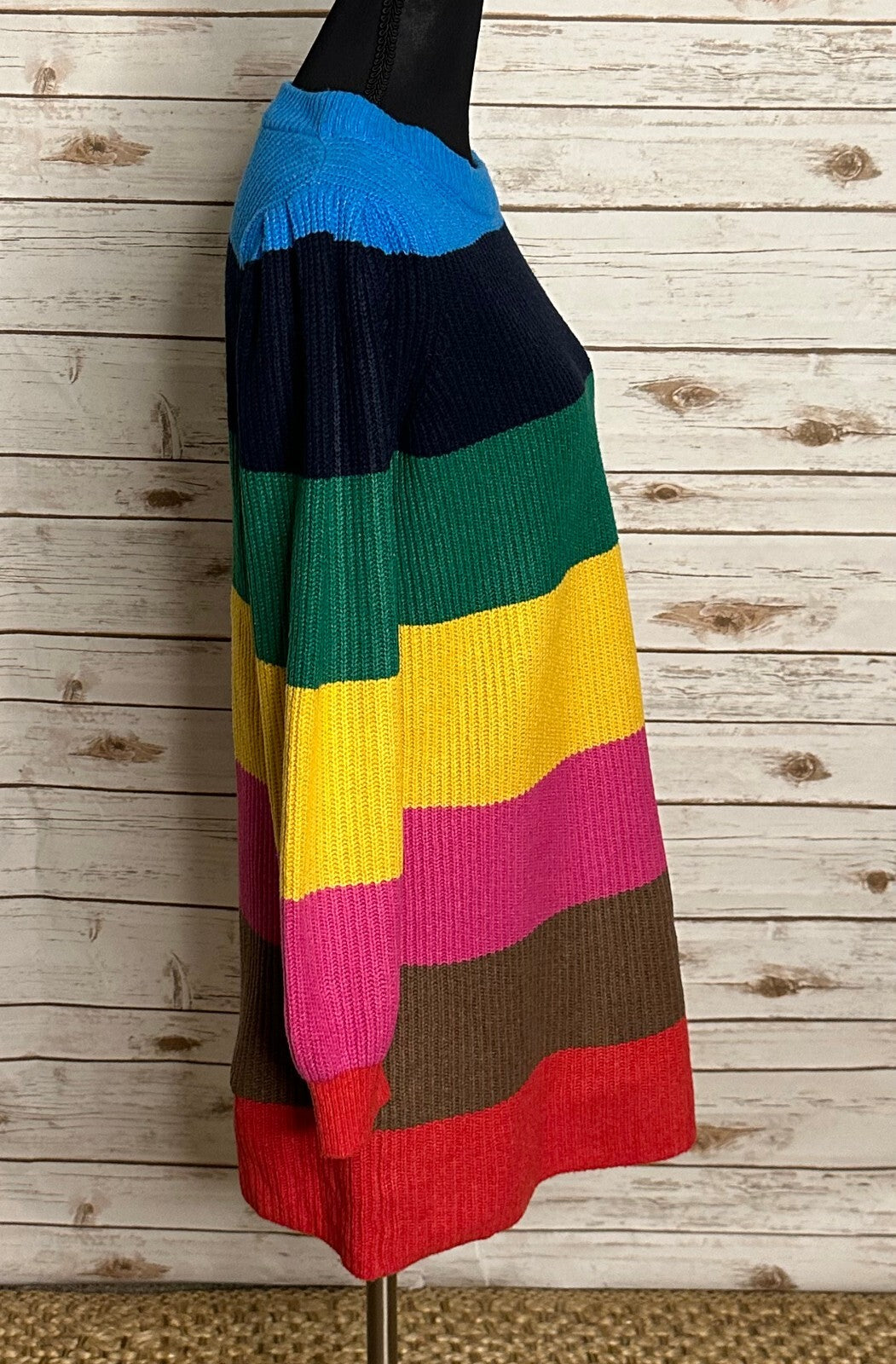 GAP Kids multicolored colorblock striped pullover knit sweater XL(12) dopemine