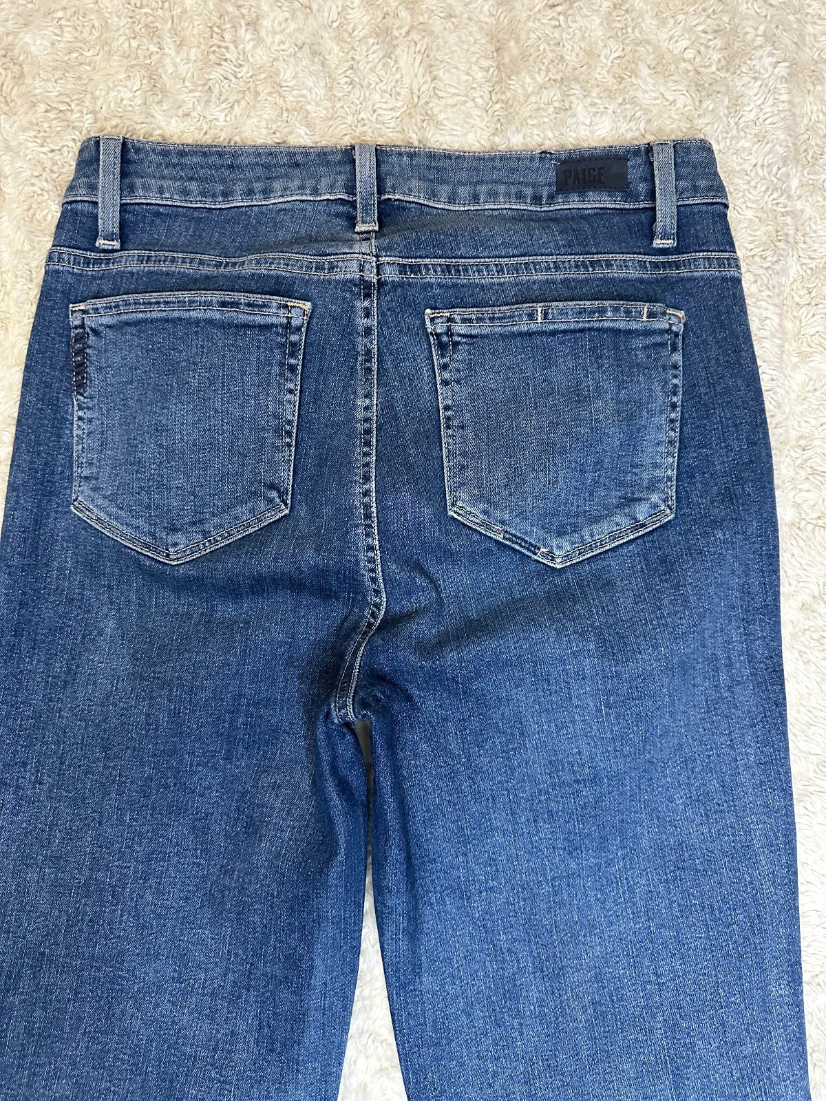 Paige Jacqueline Straight medium wash fringe tassel hem denim jeans Size 29 boho
