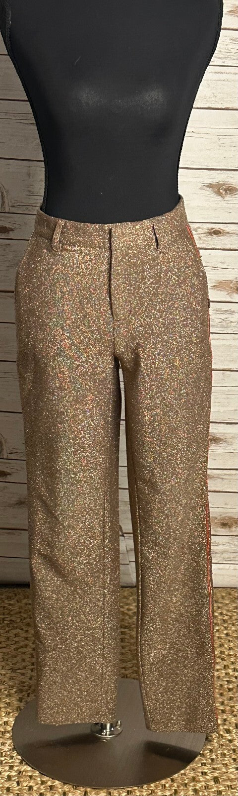 Scotch & Soda Far, Far Away gold/bronze metallic Lurex dress pants Size XS party