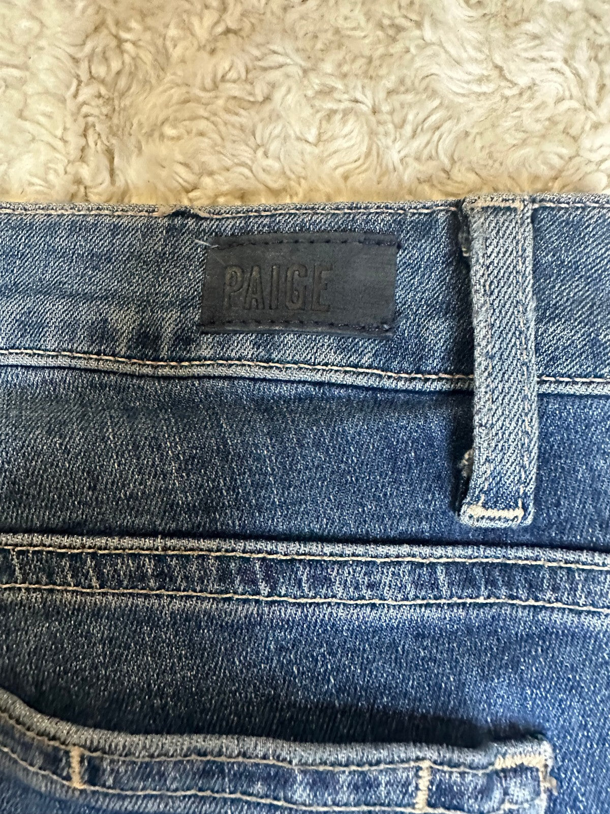 Paige Jacqueline Straight medium wash fringe tassel hem denim jeans Size 29 boho