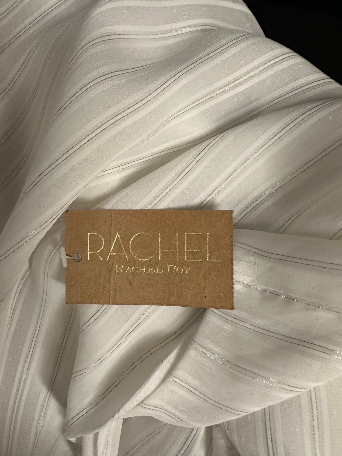 Rachel Rachel Roy pearl ruffled high neck hi-low tunic blouse XL romantic fairy