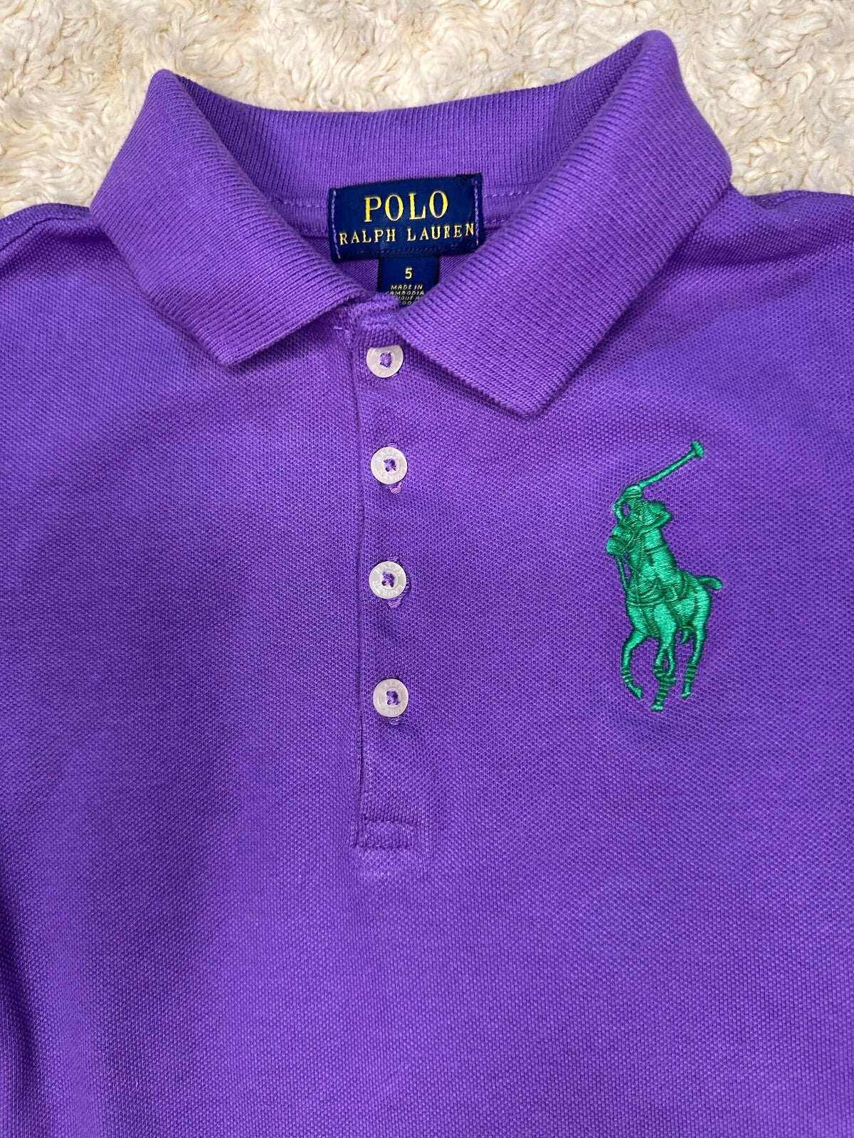 Polo Ralph Lauren Big Pony pique knit polo ruffled hem dress Size 5 preppy