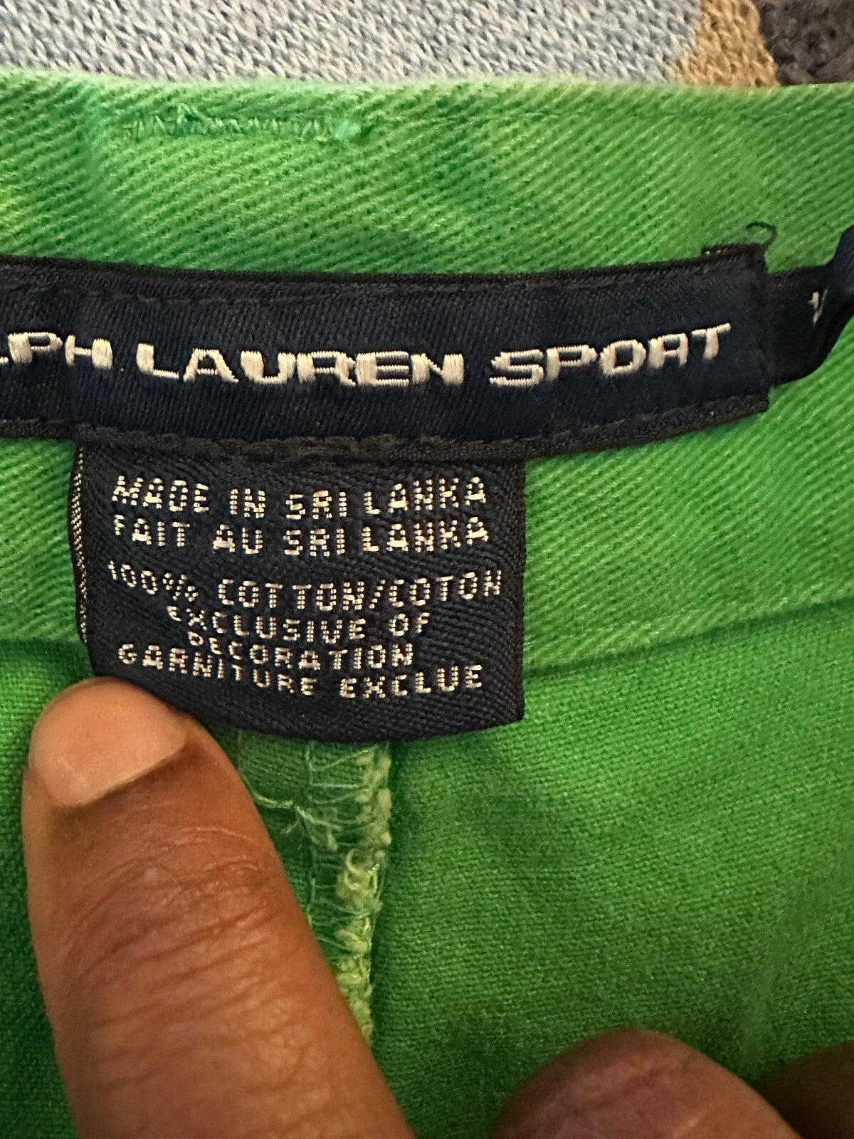 Ralph Lauren Sport kelly green 100% cotton chino shorts Size 10 preppy Americana