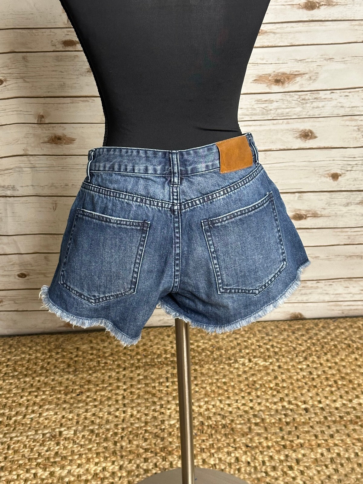 Billabong medium blue distressed cotton cutoff denim jean shorts Size 28 Y2K