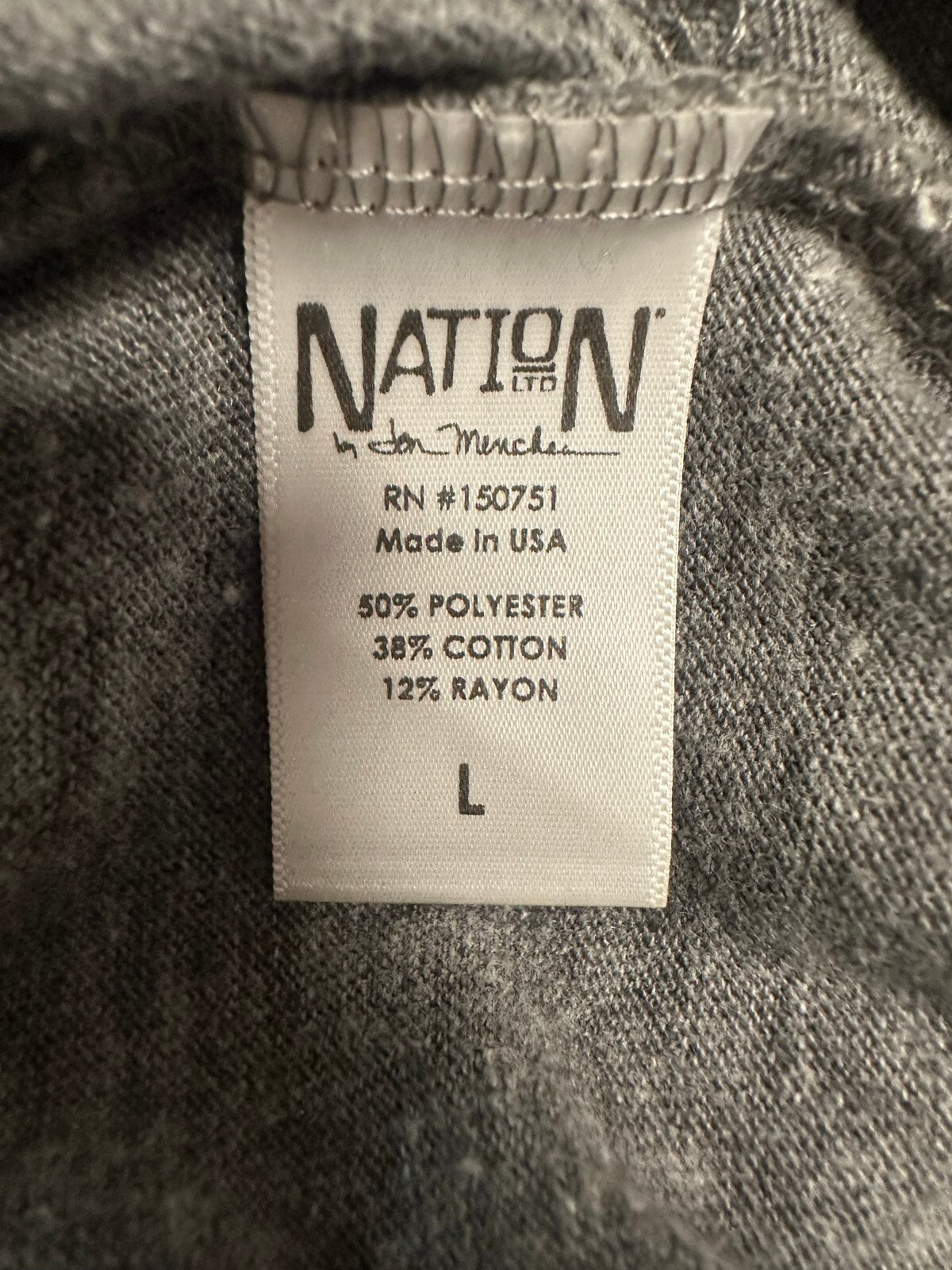 Nation LTD for Intermix grey long sleeve henley-style romper Large loungewear