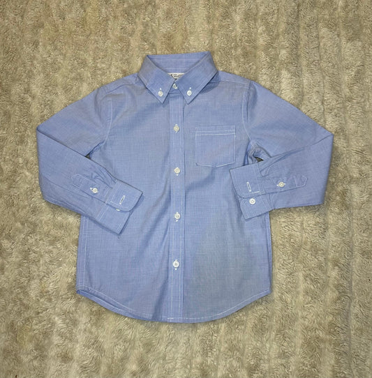 Janie and Jack Special Occasion blue cotton long sleeve button-down shirt Size 3