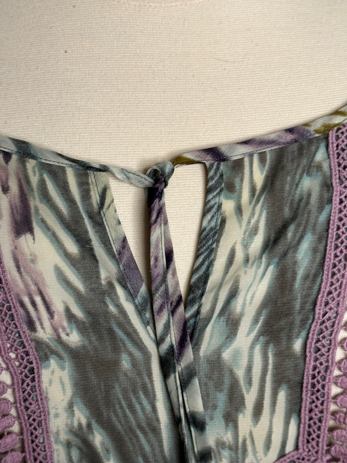 Marc Bouwer multicolored embroidered 3/4 sleeve semi-sheer peasant blouse 2X