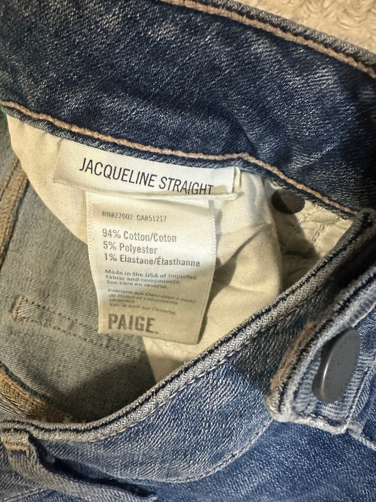 Paige Jacqueline Straight medium wash fringe tassel hem denim jeans Size 29 boho