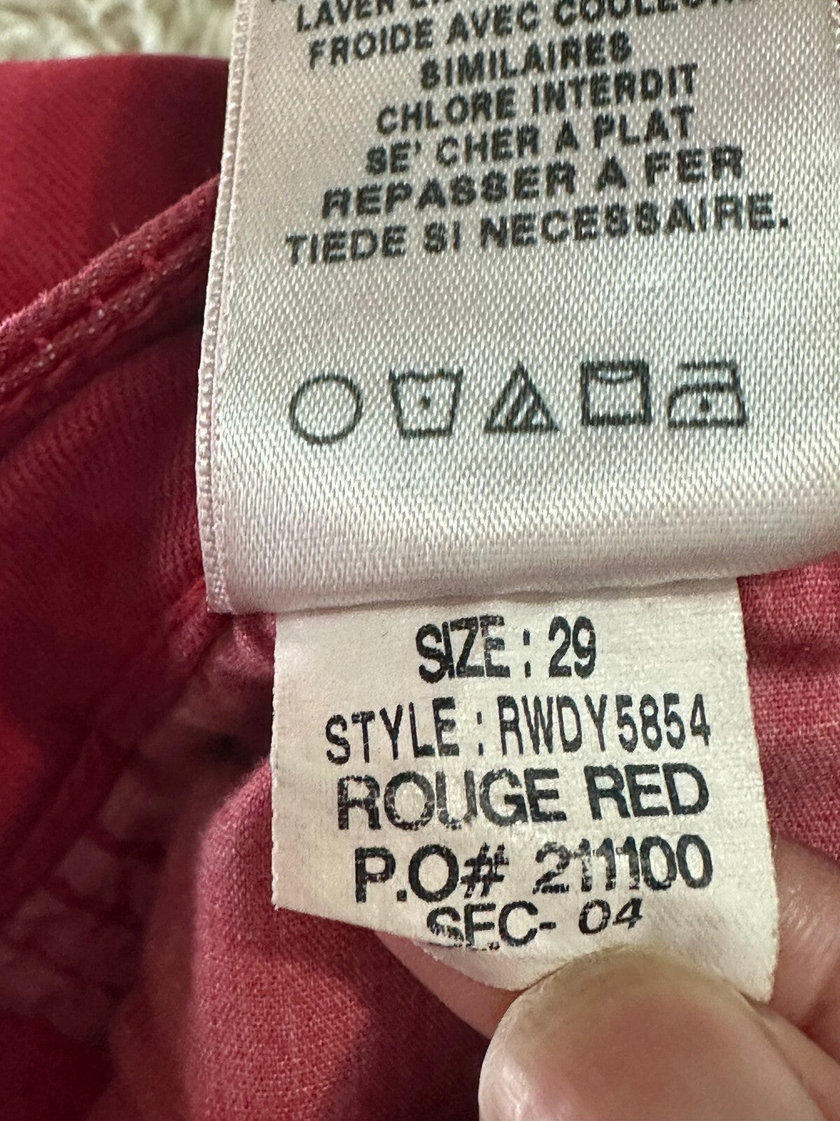 Joe's Jeans Skinny Visionaire rouge red mid-rise stretch denim jeans Size 29