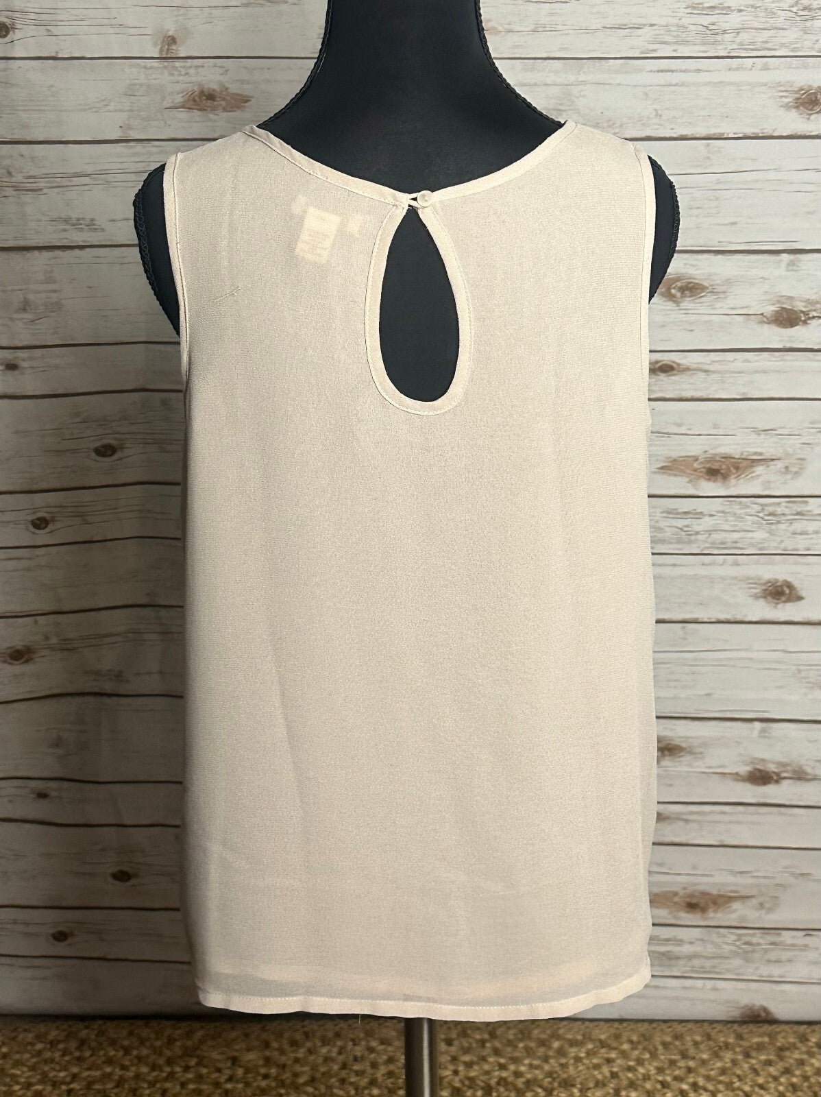 mercer & madison ivory beaded scoop neck sleeveless shell top Small art deco