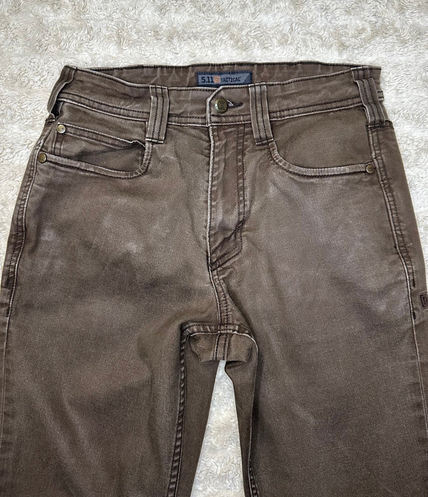 5.11 Tactical Defender Flex brown slim straight pants/denim 28x32 gorpcore
