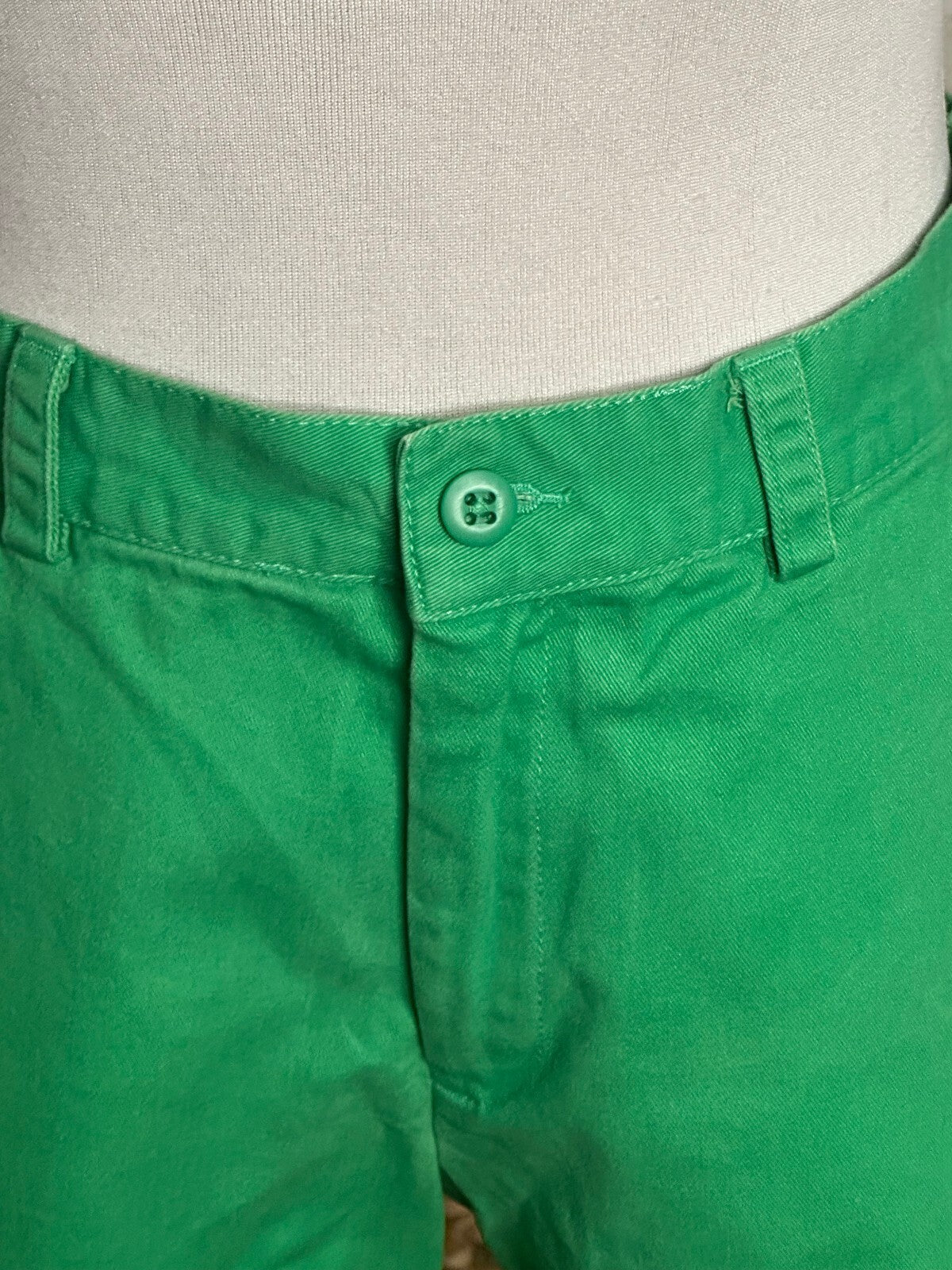 Ralph Lauren Sport kelly green 100% cotton chino shorts Size 10 preppy Americana