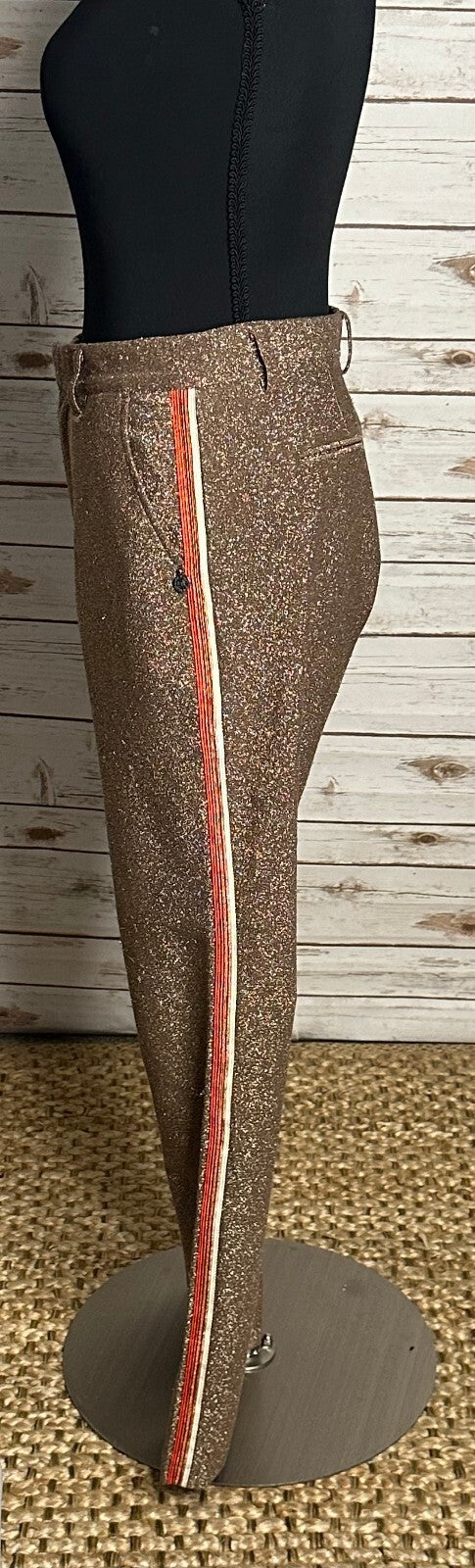 Scotch & Soda Far, Far Away gold/bronze metallic Lurex dress pants Size XS party
