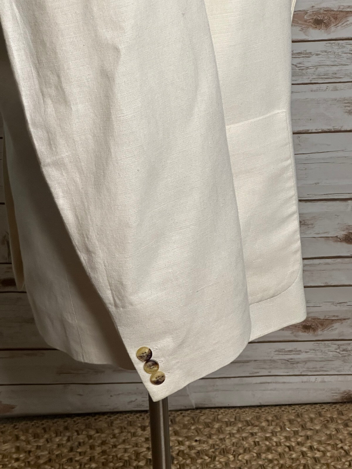 Tommy Hilfiger ivory linen cotton single-breasted sports coat blazer XL classic