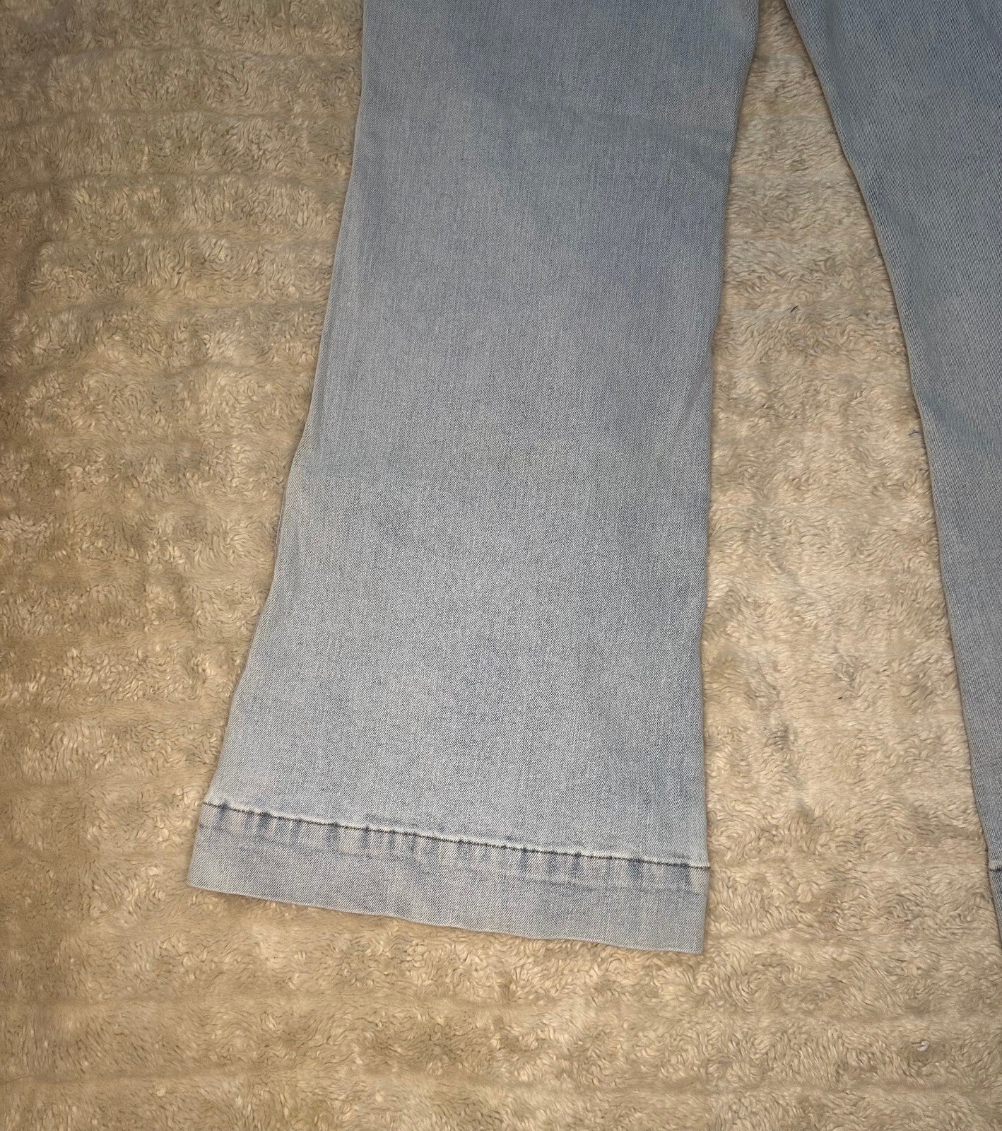 Express 70s Flare Mid Rise light wash stretch denim jeans 12S coastal cowgirl