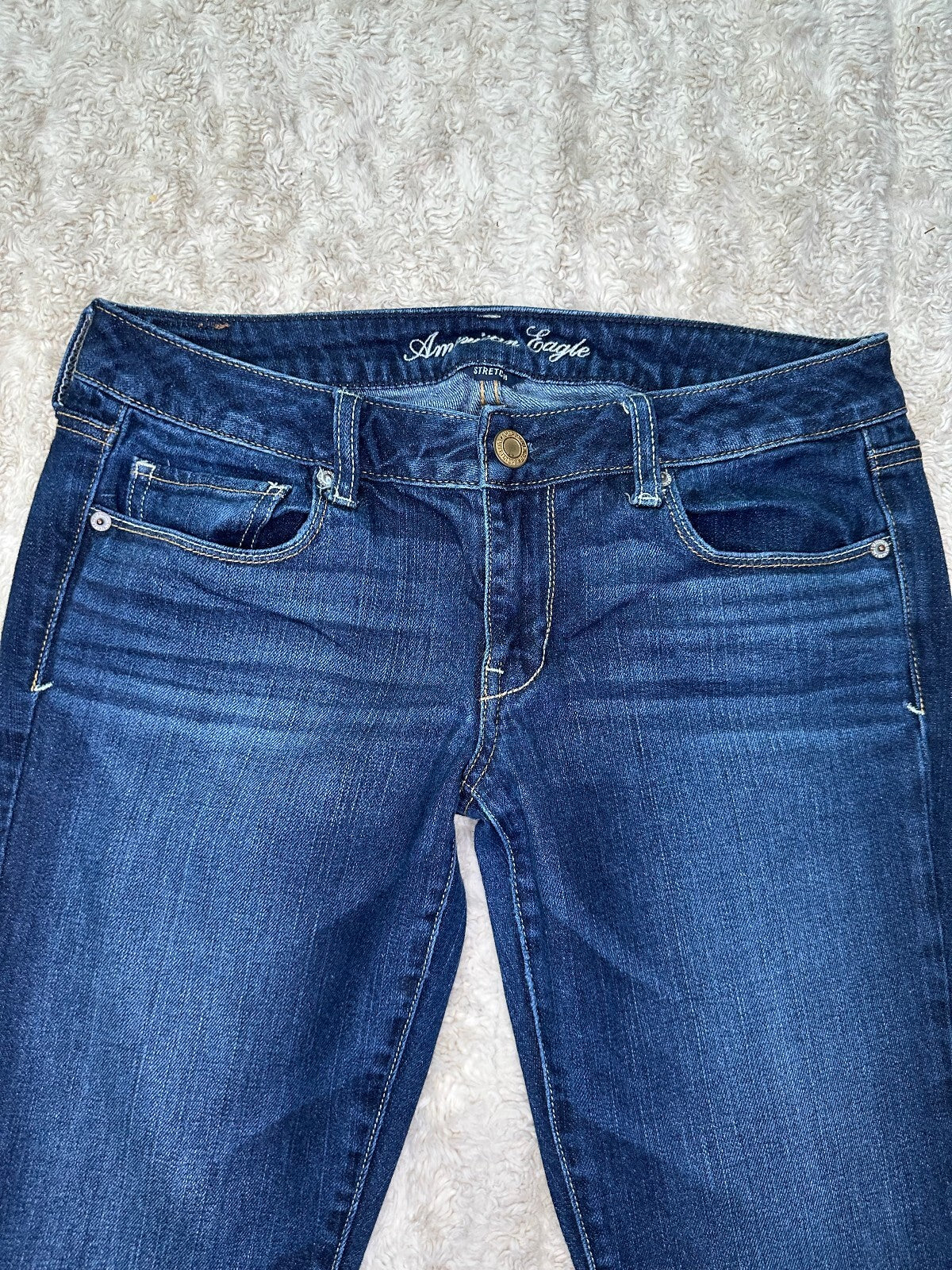 American Eagle Skinny dark wash stretch denim jeans Size 8 Short normcore casual