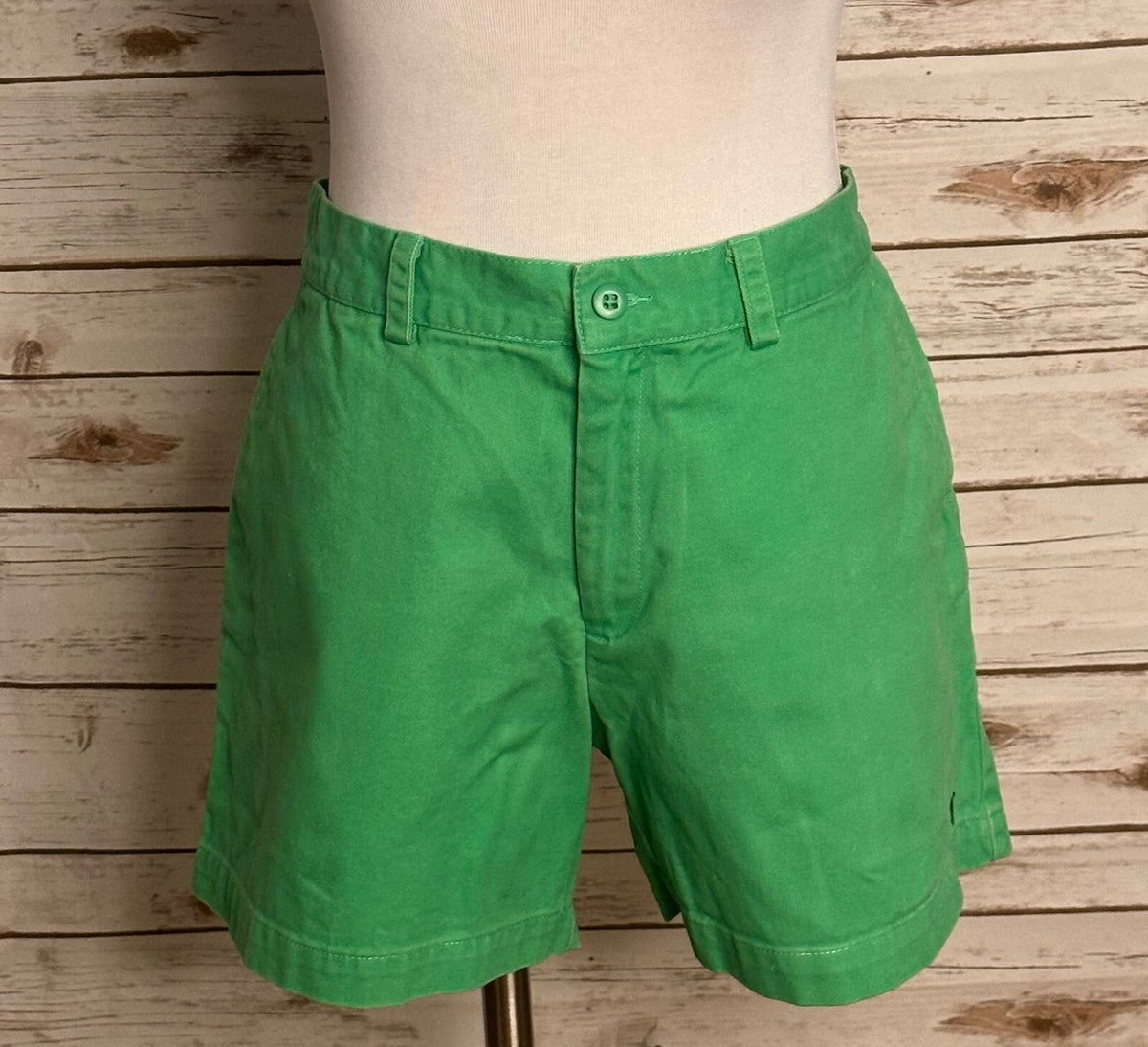 Ralph Lauren Sport kelly green 100% cotton chino shorts Size 10 preppy Americana
