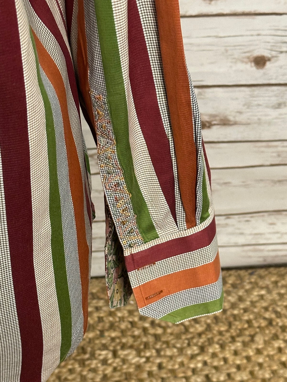 Robert Graham multicolored striped long sleeve cotton button-up shirt Large