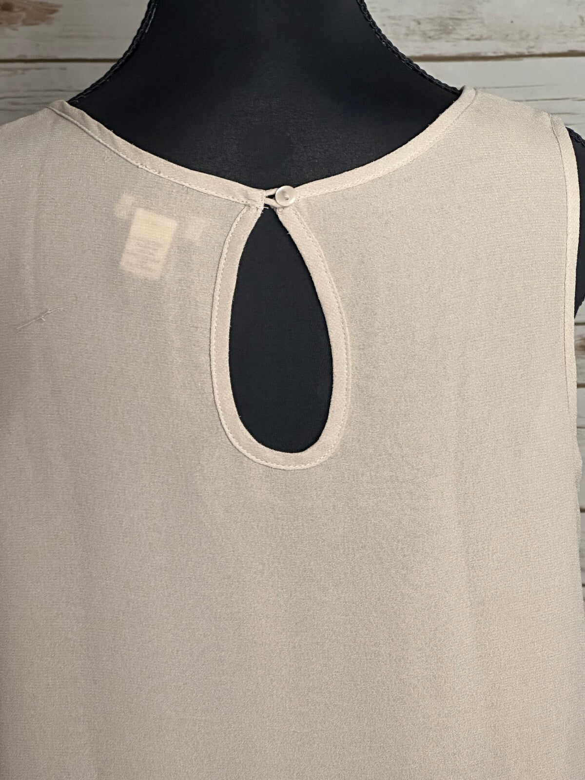 mercer & madison ivory beaded scoop neck sleeveless shell top Small art deco