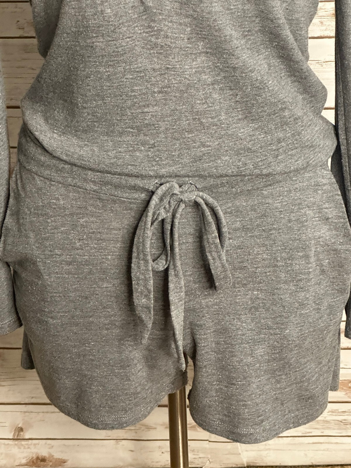 Nation LTD for Intermix grey long sleeve henley-style romper Large loungewear