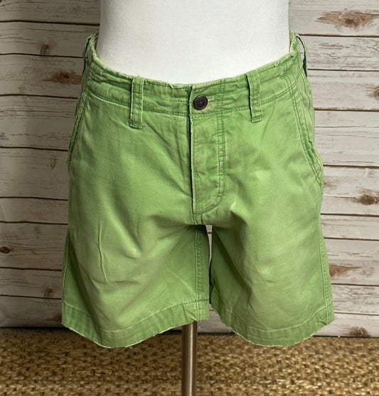 Abercrombie & Fitch green distressed button-fly chino shorts Size 31 Y2K coastal