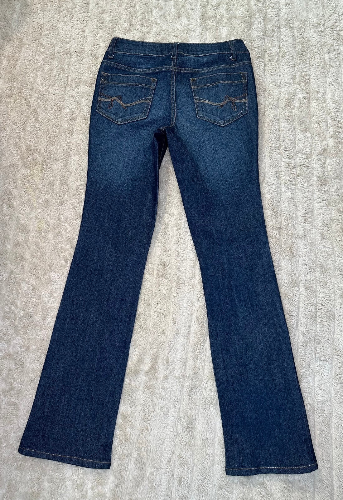 Faded Glory dark wash mid-rise bootcut stretch denim jeans Size 6 Western cowboy