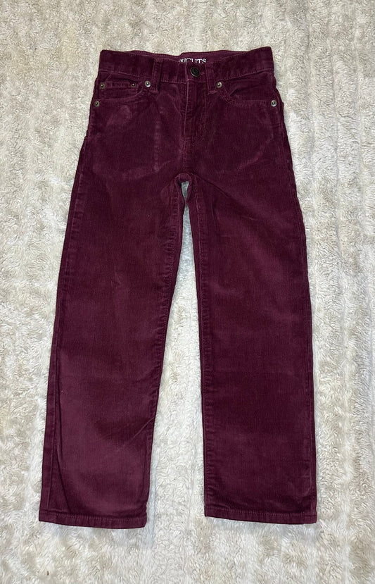 J.Crew Crewcuts burgundy corduroy straight leg pants Size 6 classic preppy fall