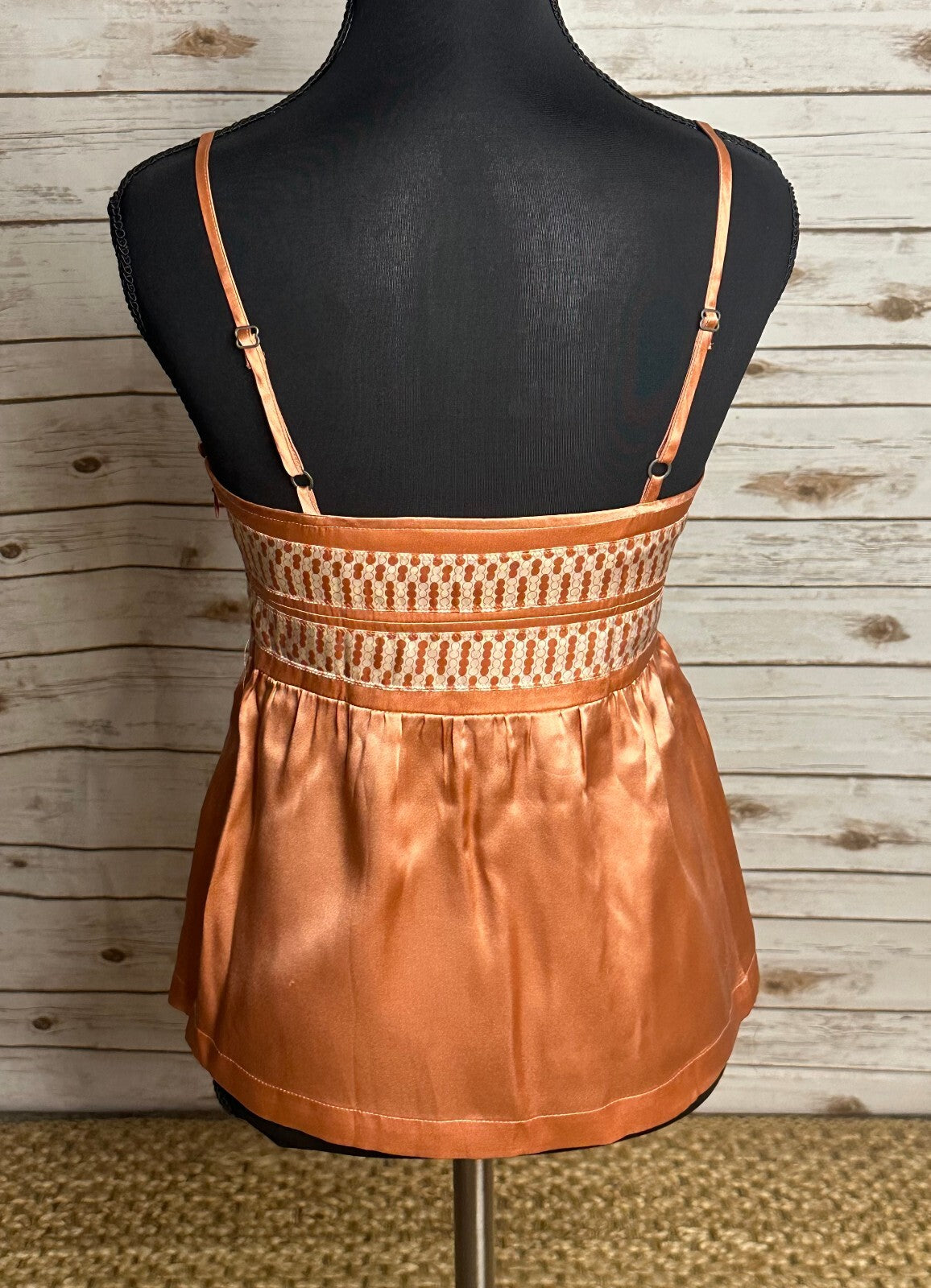 Proenza Schouler for Target coral cream 100% silk peplum cami top Size XS