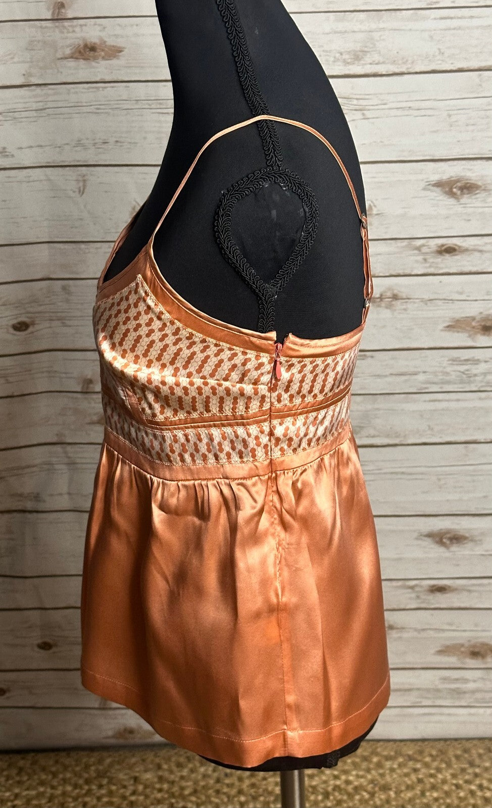 Proenza Schouler for Target coral cream 100% silk peplum cami top Size XS