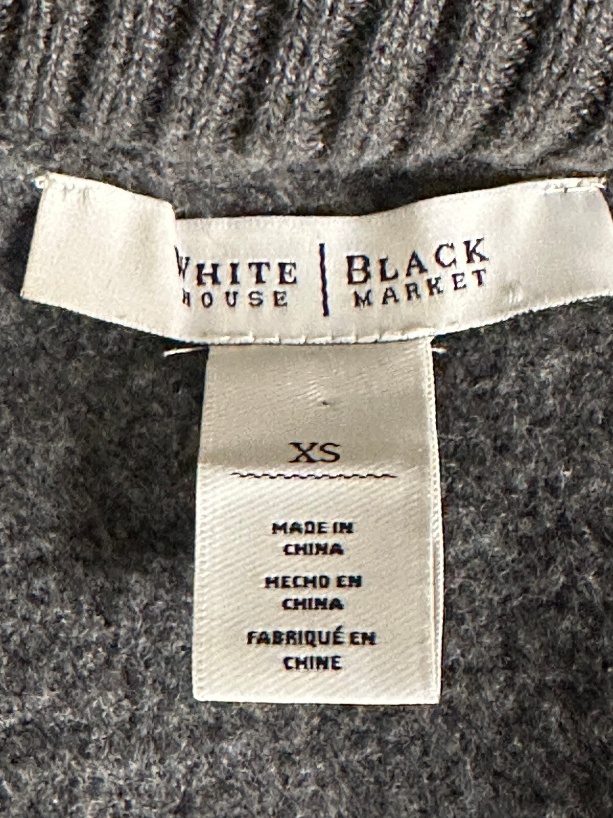 White House Black Market grey cotton-blend waterfall shawl collar cardigan XS