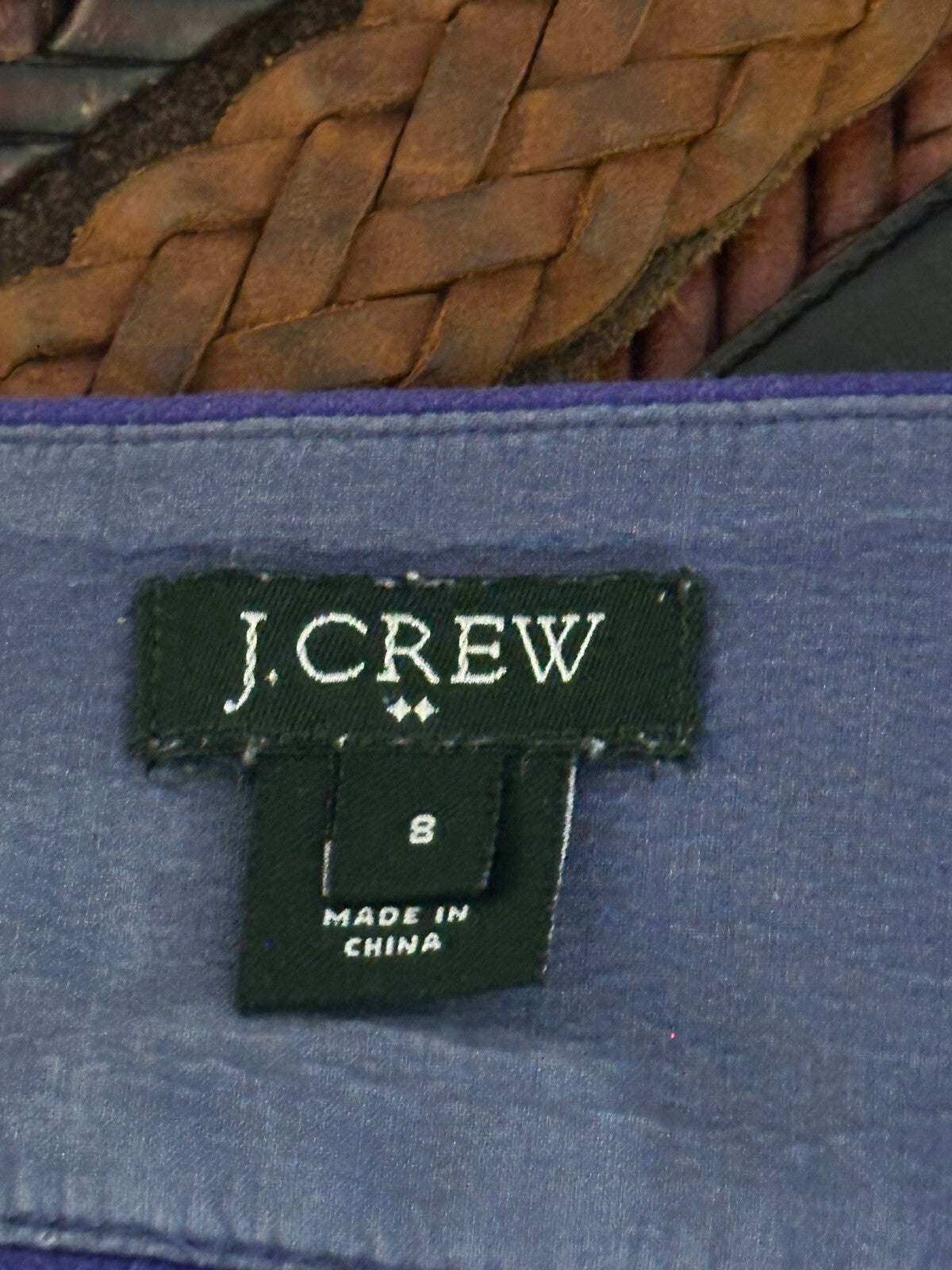 J.Crew purple double serge cotton high-waisted A-line mini skirt 8 preppy