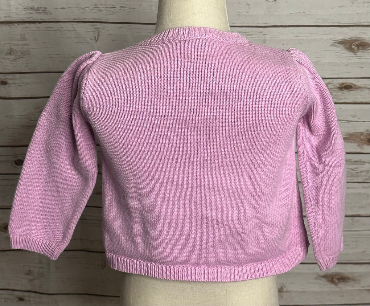 Vintage Gymboree pink Garden Blossom embroidered button-up cardigan sweater 2T