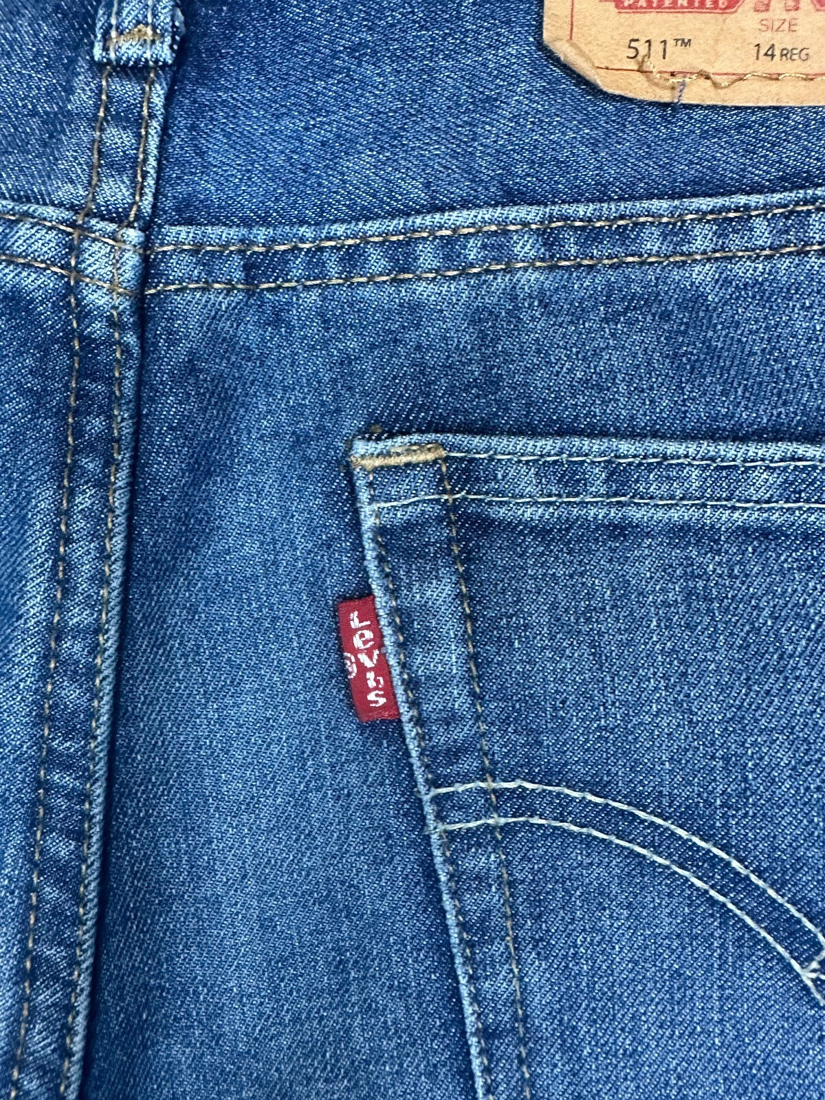Levi's 511 Slim medium wash stretch denim jeans Youth 14Reg W27 L29/ Women XS/S