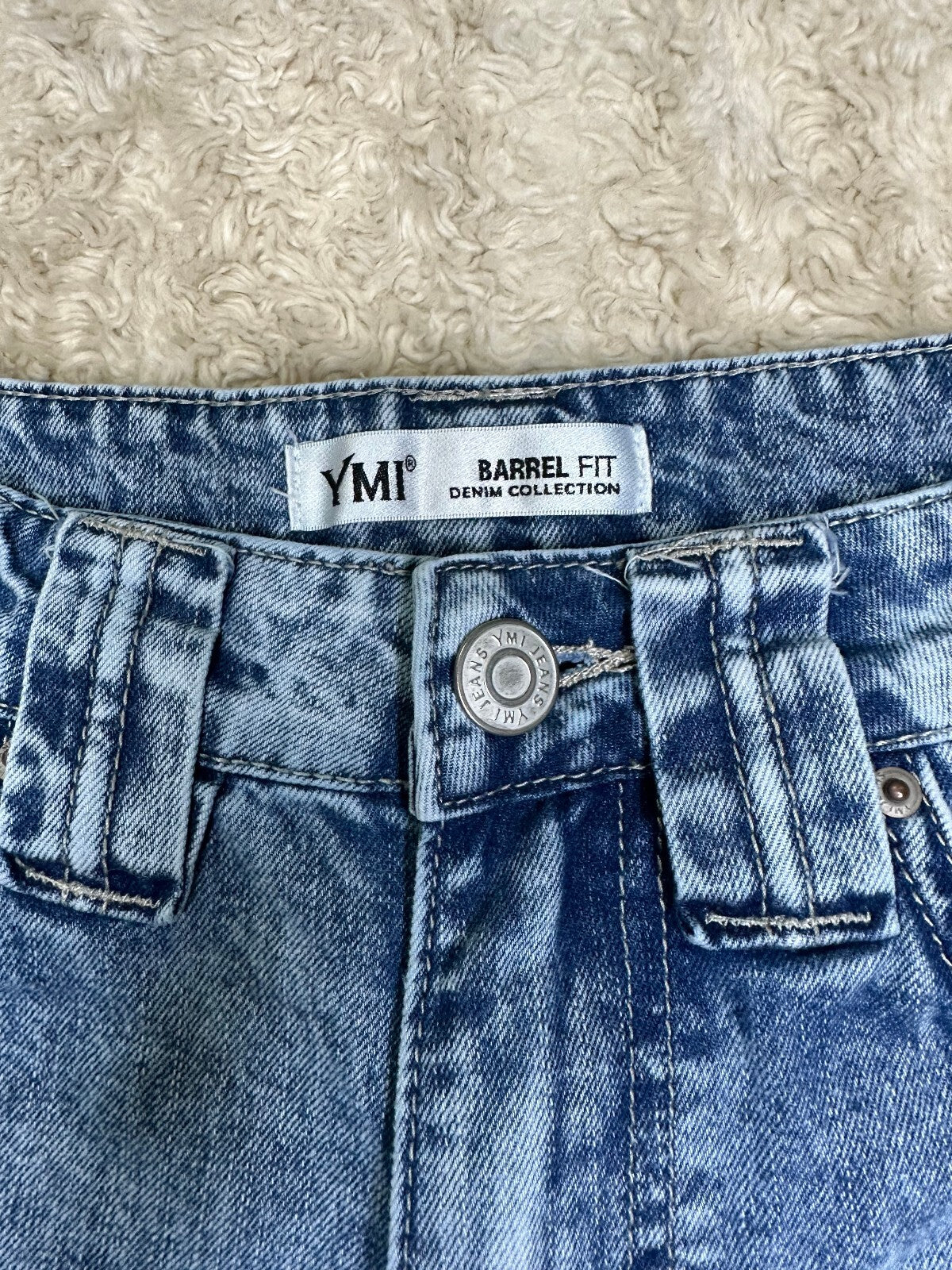 YMI Jeans USA Barrel Fit acid-wash denim jeans Size 5/27 retro 80s 90s