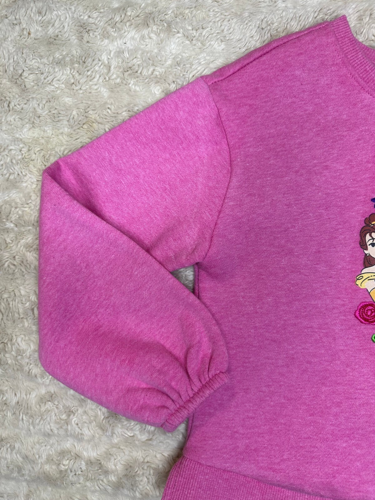 Disney pink embroidered graphic print organic cotton sweatshirt Size 4 storybook