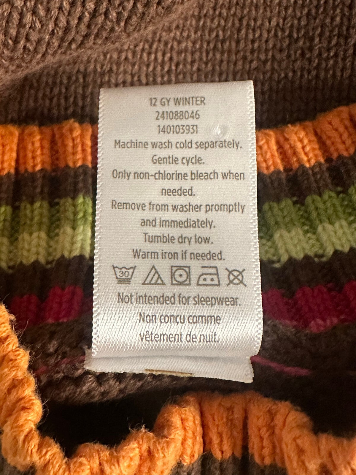 Gymboree Winter Cheer Dot Flower brown 100% cotton cable-knit sweater XS (3-4)