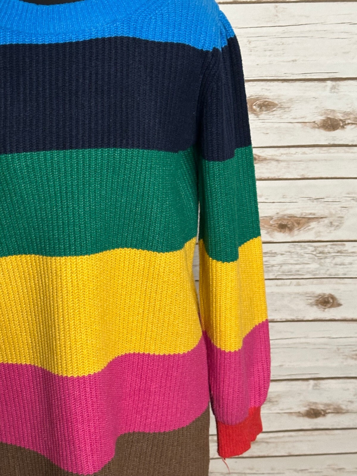 GAP Kids multicolored colorblock striped pullover knit sweater XL(12) dopemine