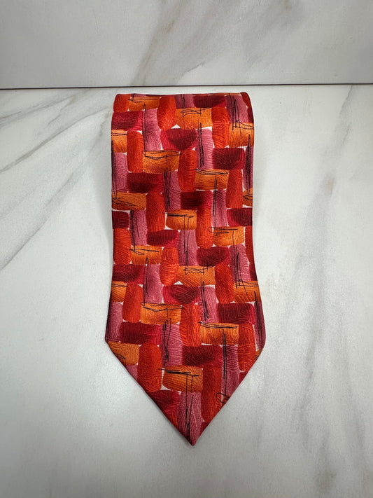 J. Garcia Blue Mountain Collection 38 multicolored abstract 100% silk tie