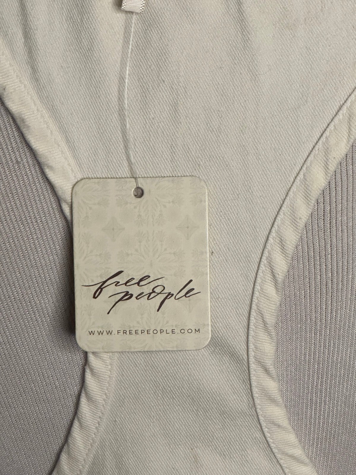 NWT Free People ivory 100% cotton racerback mini babydoll swing dress Med boho