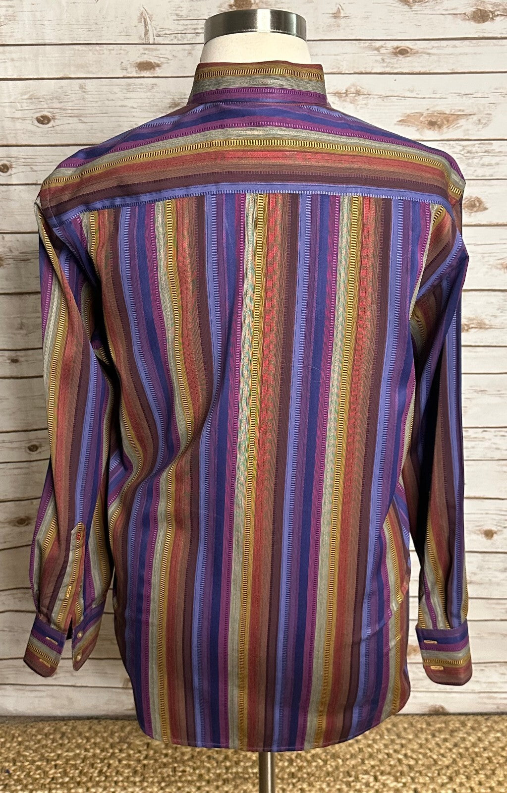 Robert Graham multicolored striped long sleeve cotton button-up shirt Large