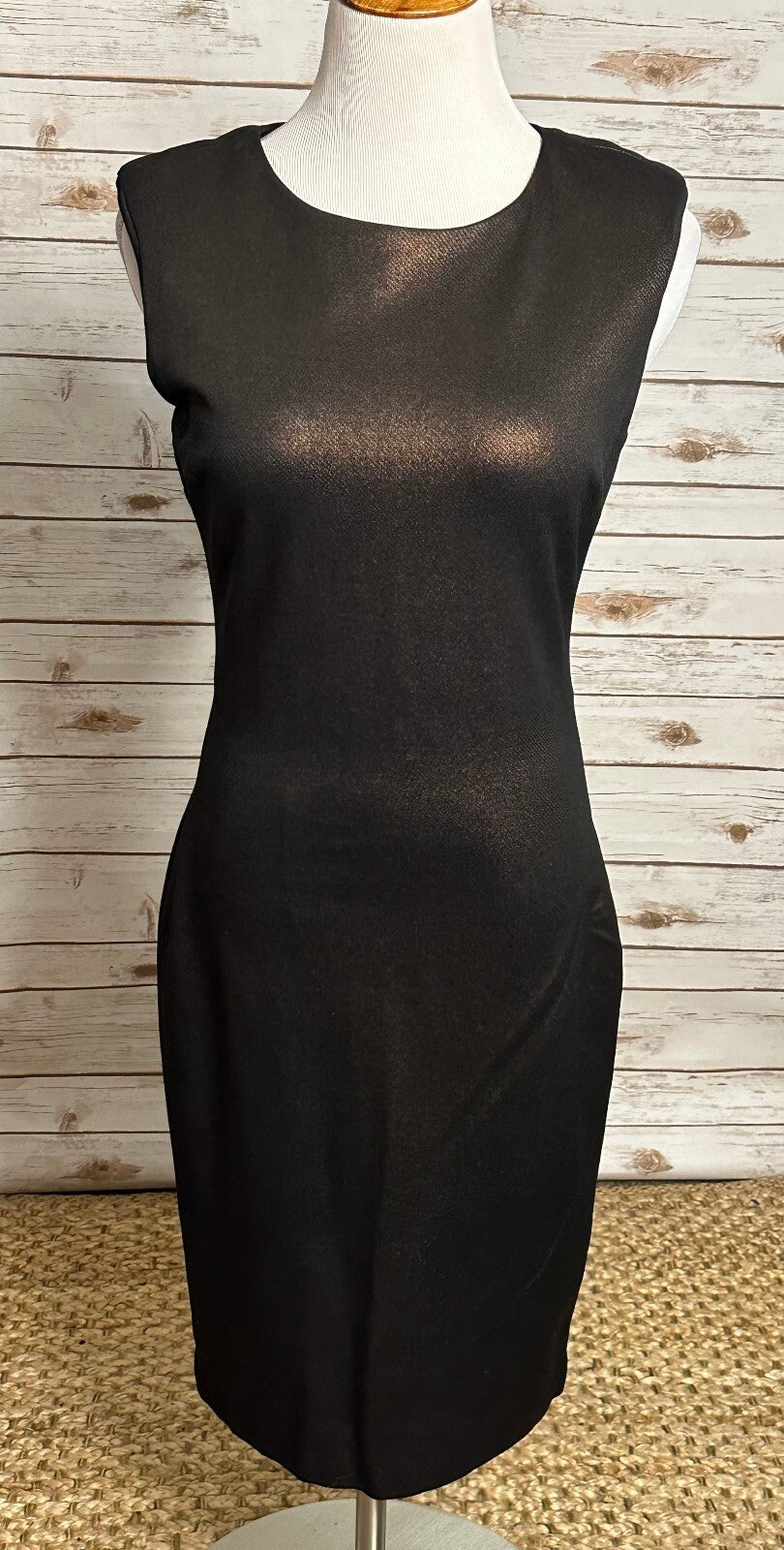 Cache metallic bronze sleeveless sheath dress Size 8 cocktail career date night